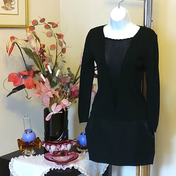 NWT Women’s Black Lightweight Long Sleeve Crochet Cardigan Fall Winter Sweater S - Picture 5 of 7